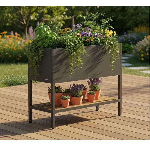 Herstera Garden Deco | Metalna povi&scaron;ena gredica | 140 L | Antracit - BRANDED IN EU Cijene