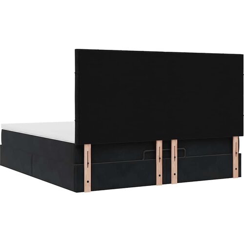 VidaXL Okvir kreveta s madracima crni 160x200cm bar&amp;scaron;unasti Slike
