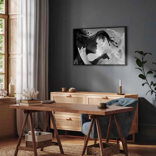  Slika - Tender Opposite (1 Part) Wide 120x80 U crnom drvenom okviru Slike