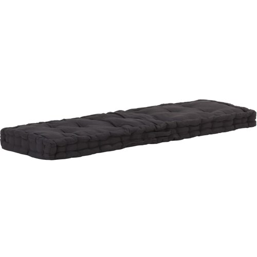 vidaXL Paletni podni jastuk pamučni 120 x 40 x 7 cm crni Cene