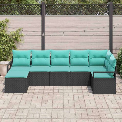  Set sofe s jastukom 7 pcs Crna poliratan Cene