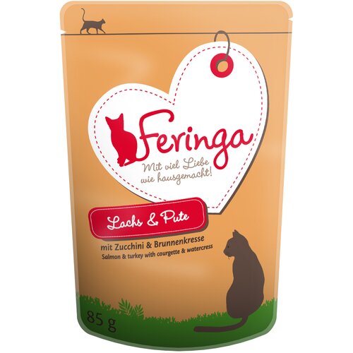 Feringa Varčno pakiranje v vrečki 24 x 85 g - Losos &amp;amp; puran z bučkami Slike