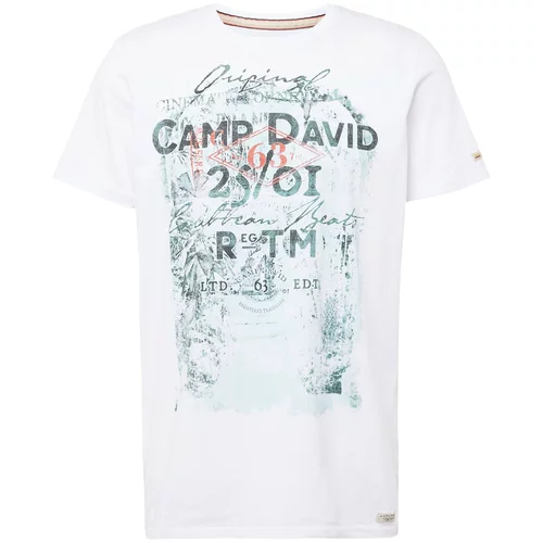 CAMP DAVID Majica antracit siva / smaragdno zelena / tamno narančasta / bijela