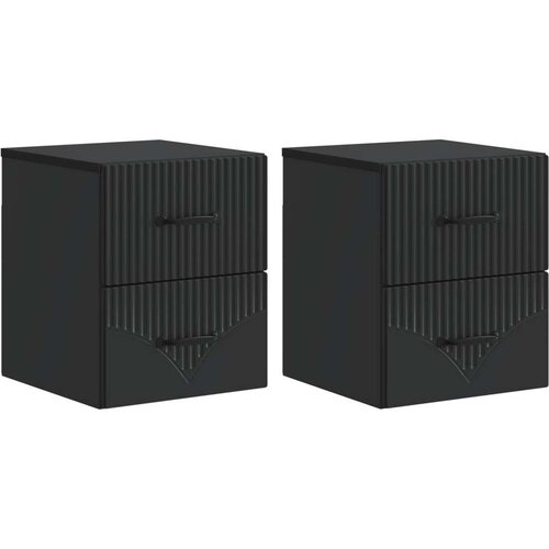  Stenski nočni omarici s predalom 2 pcs Črna 34,5 x 33 x 40 cm, (5000209955) Cene