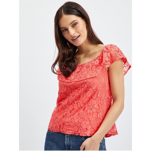 Orsay Pink Ladies Lace Blouse - Women Cene