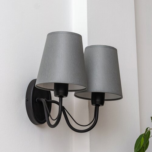  Zidna lampa MALBO 2xE27/15W/230V siva/crna Slike