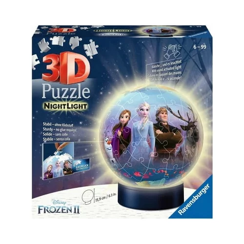 Ravensburger Puzzle - 3D Puzzle Ball - Nočna svetilka Frozen II, 72 delov