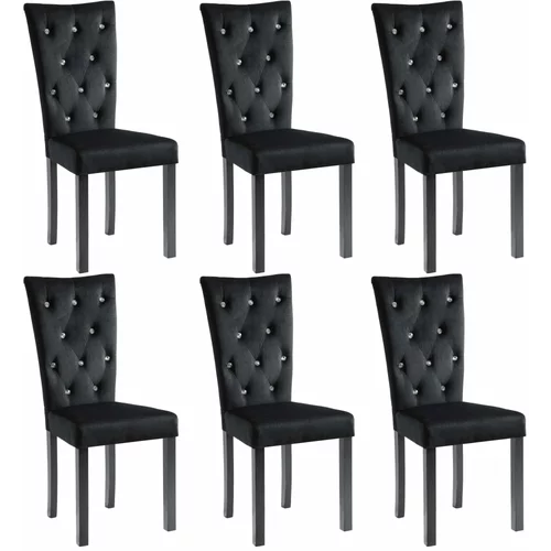 vidaXL Jedilni stoli 6 kosov črn žamet, (20701423)
