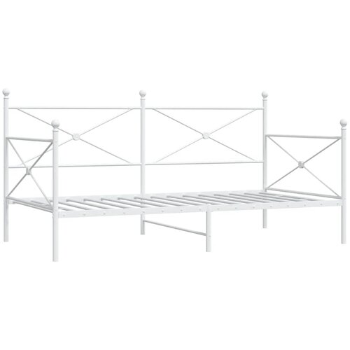  Dnevni krevet bez madraca bijeli 100x200 cm čelik Slike
