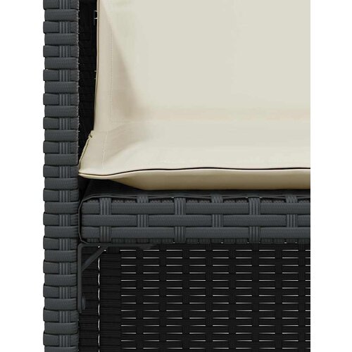  3-dijelni bistro set s jastucima crni od poliratana Slike