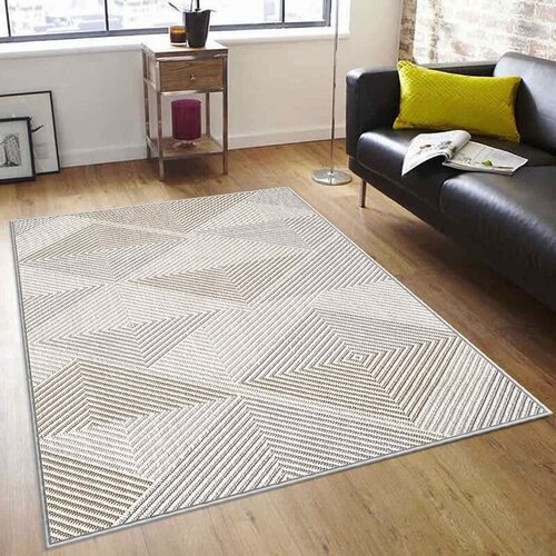  Tepih sa gumenom podlogom 160x230cm - Bež-sivi trouglovi, TG-4111 Cene