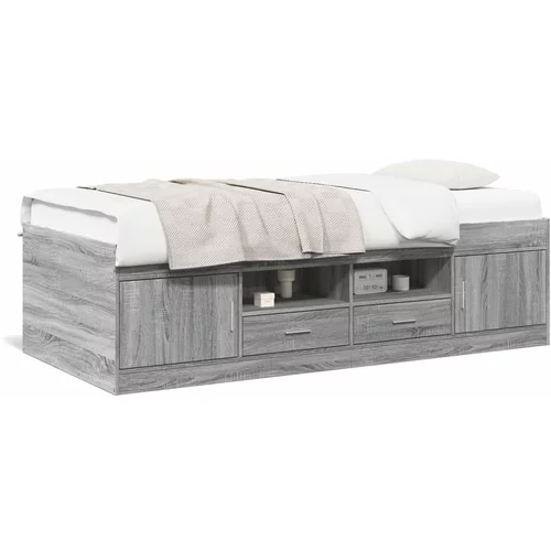  Dnevni krevet s ladicama boja sivog hrasta 90 x 190 cm drveni