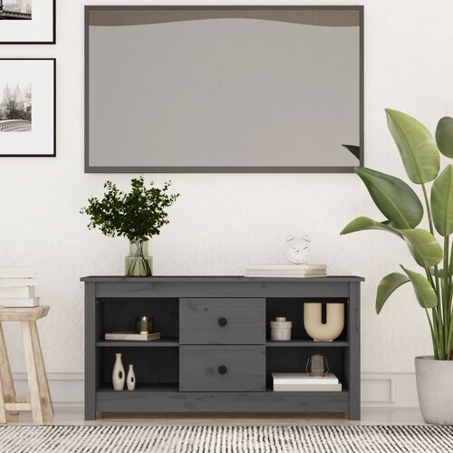 The Living Store TV omarica siva 103x36,5x52 cm trdna borovina - TV Omarica, (21376710) Slike