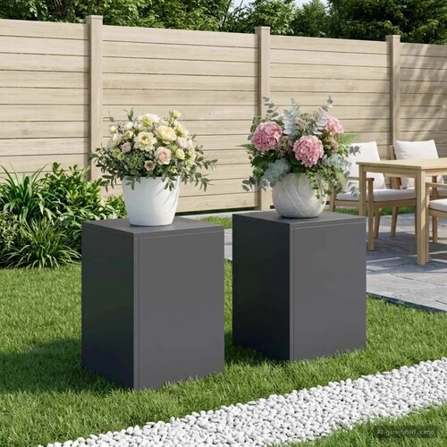  Stalak za biljke 2 pcs Antracit 30 x 30 x 40 cm Pocinčani čelik - Antracit 2x (30 x 30 x 40 cm) Cijene