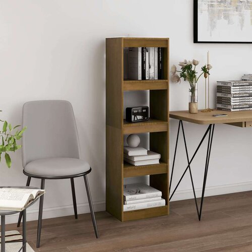 VidaXL knjižna omara za razdelitev prostora medeno rjava 40x30x135,5cm Slike