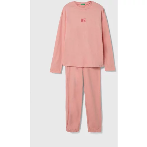 United Colors Of Benetton Otroška pižama roza barva
