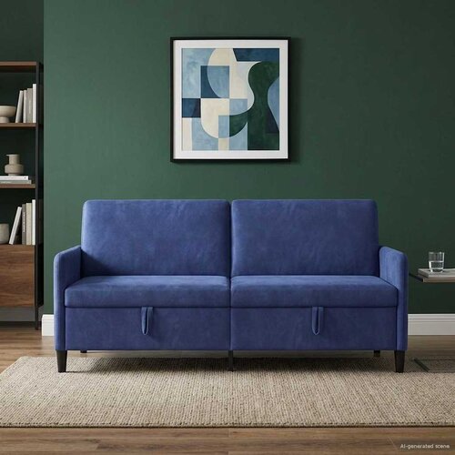 SOFA s pohranom Policijska plava 192 x 78 x 87 cm Poliester Cijene