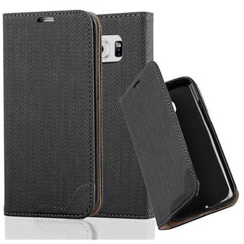 Cadorabo Ohi&scaron;je, združljivo z Samsung Galaxy S6 EDGE v črna - Za&scaron;čitni ovitek s stoječo funkcijo in režo za kartico v videzu bastarda, (20560692) Cene