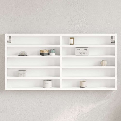  Vitrina bijela 100x8,5x50 cm konstruirano drvo Slike