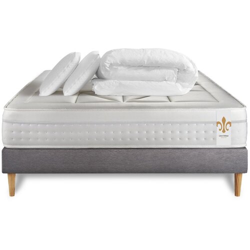 Litier Deluxe Kompletni paket za posteljo - Vzmetnica 140x190 cm + Vzmetni okvir z letvami (v kompletu) + 2 vzglavnika + Prevleka - Vingt-Huit, (21614339) Cene