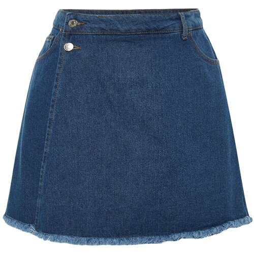 Trendyol Curve Plus Size Shorts & Bermuda - Blue - Normal Waist Slike