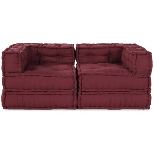  Modularna sofa 2 pcs Bordo 140 x 70 x 56 cm Tkanina Slike