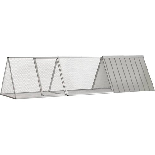 VidaXL Kletka za zajce siva 302,5x80,5x71 cm pocinkano jeklo Slike
