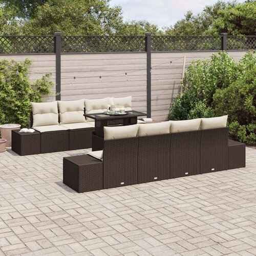  Vrtni sofa set Set od 7 Smeđa Smola od ratana Vanjski stol Slike