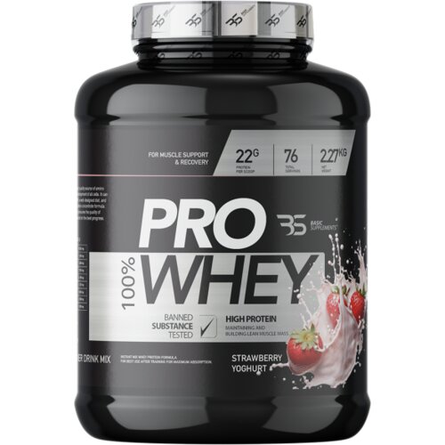 Basic Supplements pro whey protein – visokokvalitetan izvor proteina - jagoda jogurt 2.27kg Cene