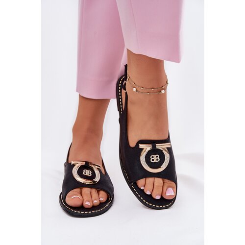 S. BARSKI Elegant Sandals With Decoration On Flat Heel S.Barski Slike