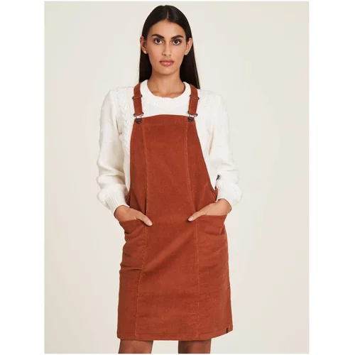 Tranquillo Brown corduroy dress with lac - Women