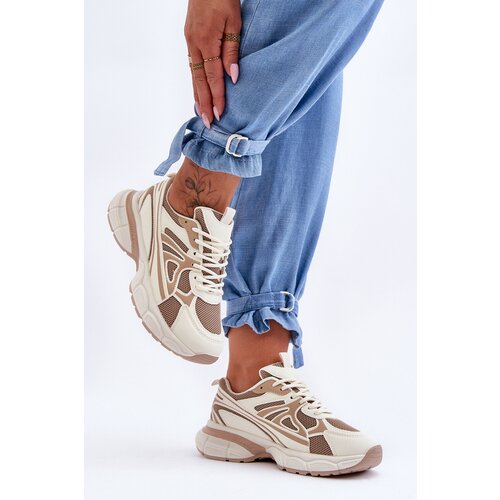 Boto Women&amp;#039;s Lace-Up Sports Shoes Beige Emare Slike