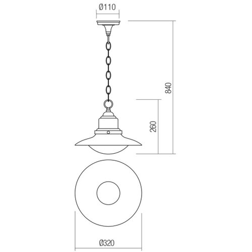  Redo 90094 - Spoljni luster na lancu ELIO 1xE27/42W/230V IP44 Slike