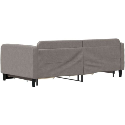 VidaXL Dnevni krevet na razvlačenje smeđesivi 100 x 200 cm od tkanine Slike