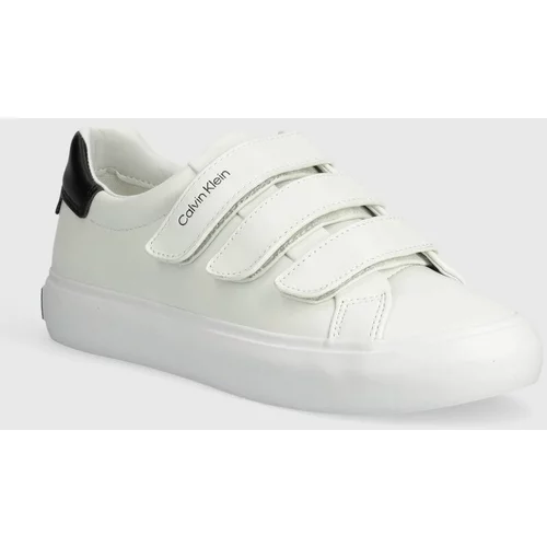 Calvin Klein Kožne tenisice VULCANIZED SLIP ON VELCRO LTH boja: bijela, HW0HW01909