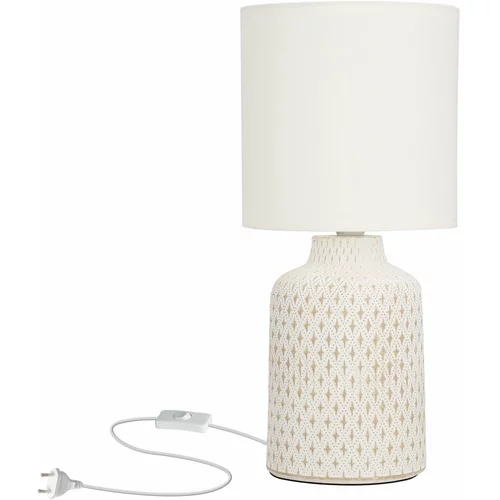 Candellux Lighting Krem stolna lampa s tekstilnim sjenilom (visina 32 cm) Iner –