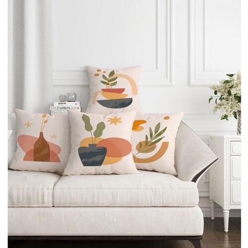 WALLXPERT ASR-plw4 - 3 multicolor cushion cover set (4 pieces) Cene