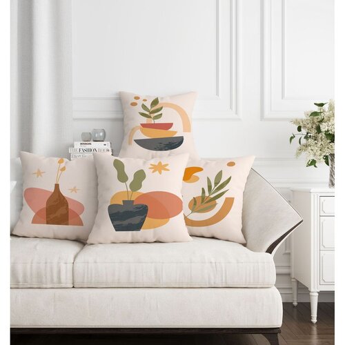 WALLXPERT Set ukrasnih jastučnica ASR-plw4-3, 43 x 43 cm, 4 komada, Višebojne Cene