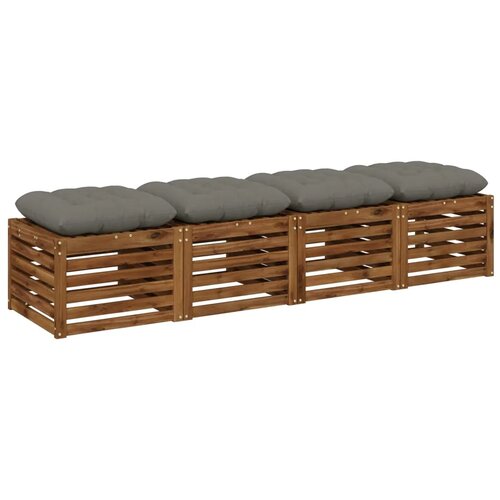 Jastučići za sjedenje VIANEN 4 kom. 100% poliester Siva - Siva 45 x 45 x 12 cm Slike