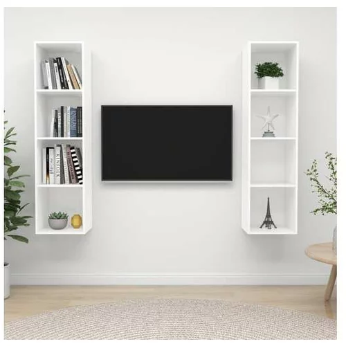  Stenska TV omarica 2 kosa bele barve iverna plošča