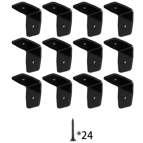 INF 1.5x1.97in Joist Clip 12Pcs Set - Črni Kovinski L Nosilec za Tramove, (5000078619) Cene