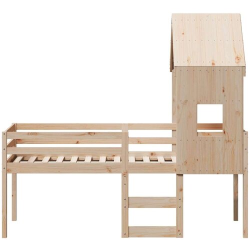 VidaXL Visoki krevet s krovom 90 x 200 cm od masivne borovine Slike