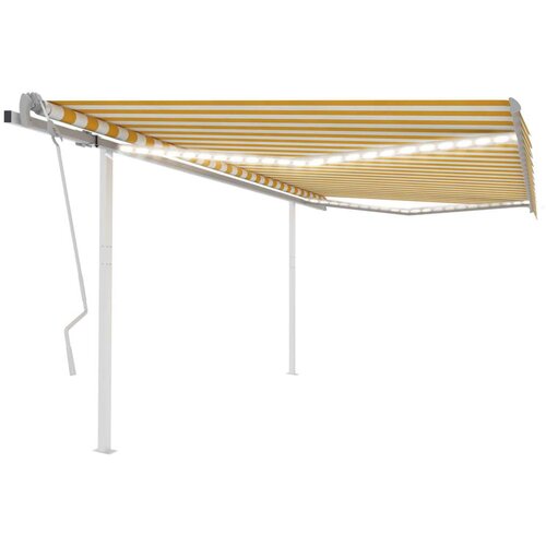  Tenda na ručno uvlačenje s LED svjetlima 4 5x3 m žuto-bijela Cijene
