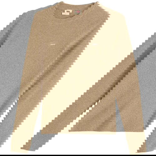 Levi's Puloverji Rib Crew Sweater Taupe Gray Heather Bros Kostanjeva Cene