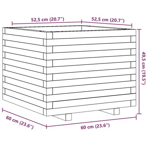  Vrtna sadilica bijela 60x60x49 5 cm od masivne borovine Slike
