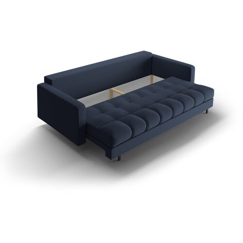 Cosmopolitan Design Temno modra raztegljiva sedežna garnitura s prostorom za shranjevanje 222 cm Bali &amp;ndash; Slike