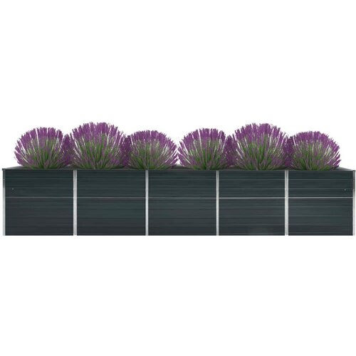  Povi&amp;scaron;ena vrtna gredica pocinčani čelik 400x80x77 cm antracit Slike