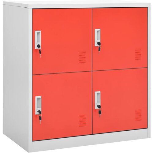 vidaXL omara s ključavnico svetlo siva in rdeča 90x45x92,5 cm jeklo Cene