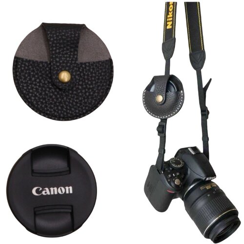 INF Za&scaron;čitni etui za pokrovček objektiva Canon, PU usnje Black S, (5000291772) Cene