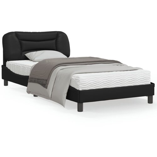 VidaXL Okvir za krevet s uzglavljem crni 100x200 cm od umjetne kože Slike